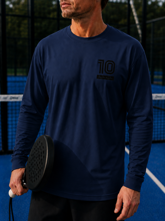 Padel Recycled Longsleeve Wedstrijdshirt - La Camiseta ( black label ) 10 by Dean and Deluca