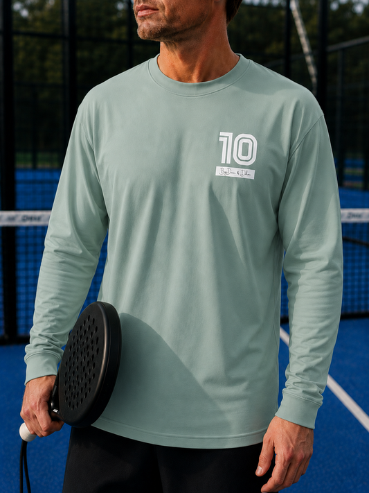 Padel Recycled Longsleeve Wedstrijdshirt - La Camiseta ( white label ) 10 by Dean and Deluca
