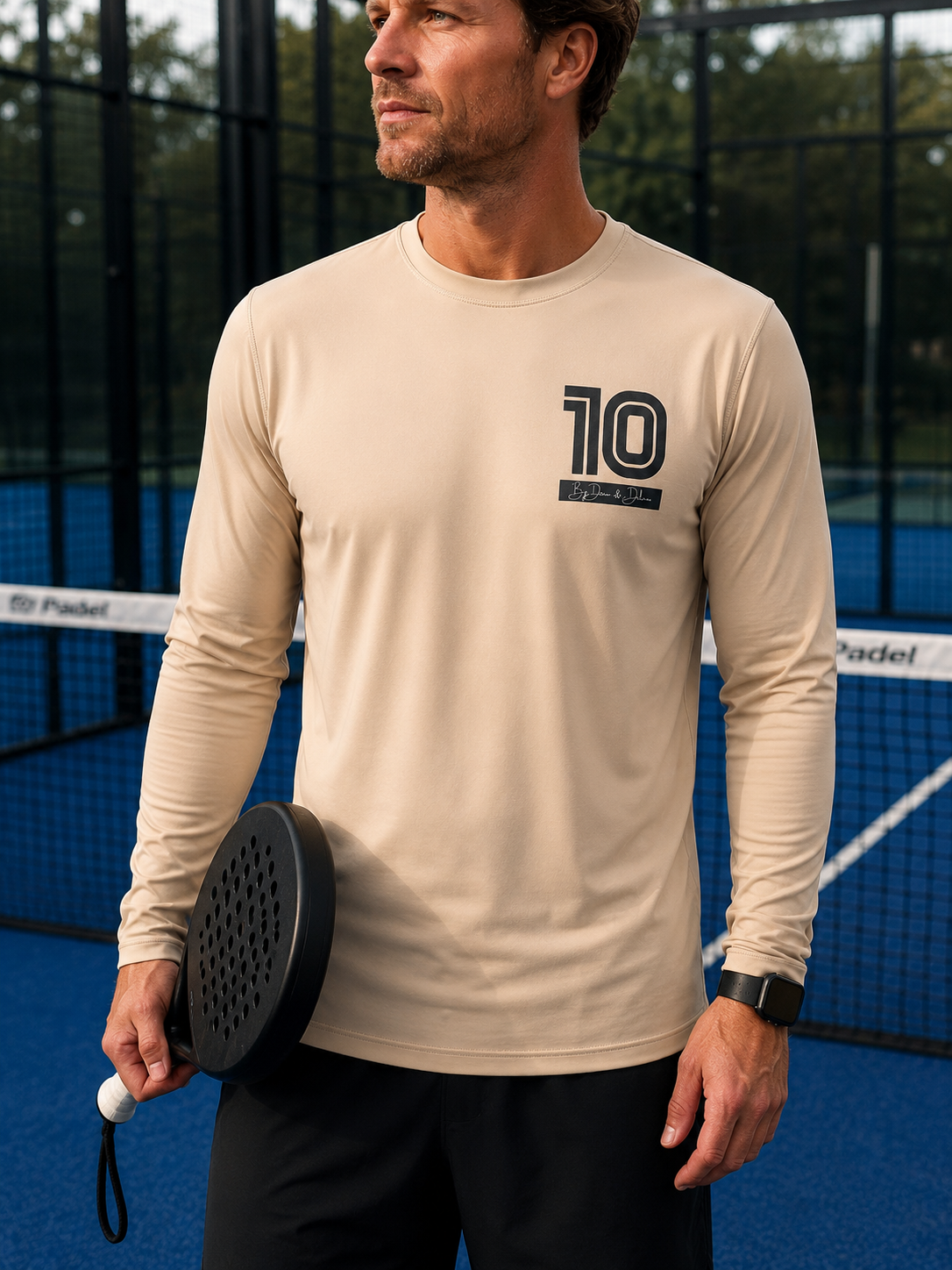 Padel Katoenen Longsleeve Wedstrijdshirt - Pala ( black label ) 10 by Dean and Deluca