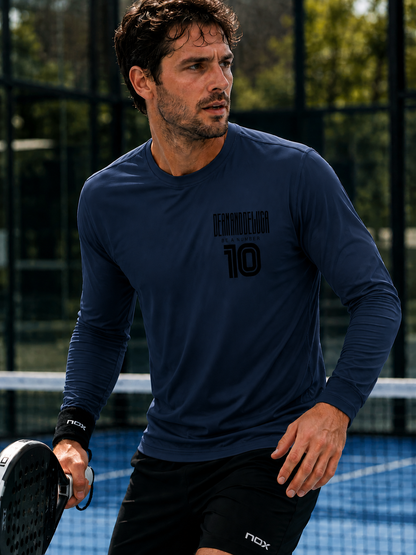 Padel Recycled Longsleeve Wedstrijdshirt - La Camiseta ( black label ) Be a Number Ten