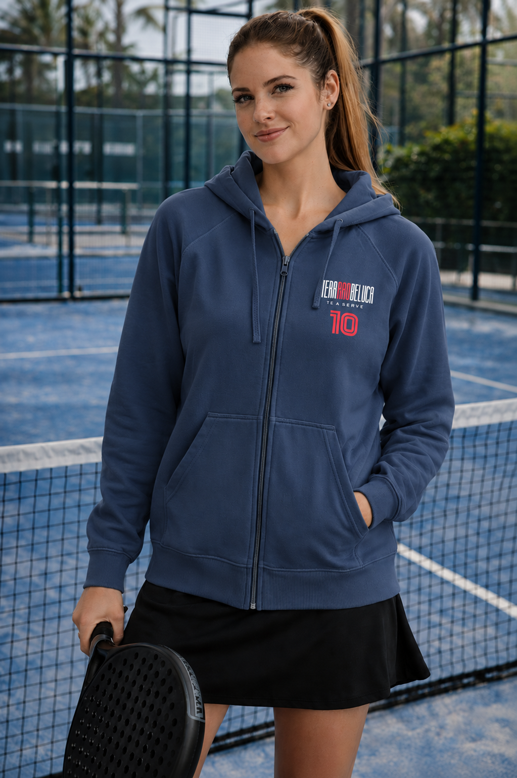 Padel Zip Cotton Hoodie Ladies - La Verja