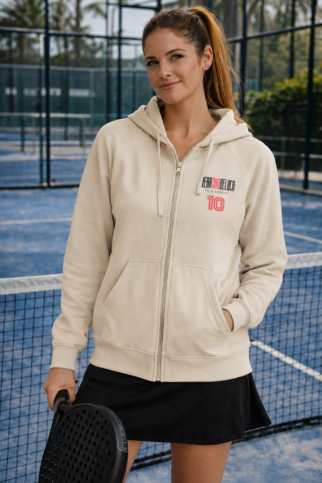 Padel Zip Cotton Hoodie Ladies - La Verja