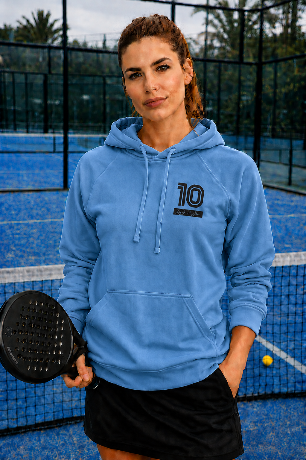 Padel Katoenen Hoodie Ladies - La Pista ( black label ) 10 by Dean and Deluca