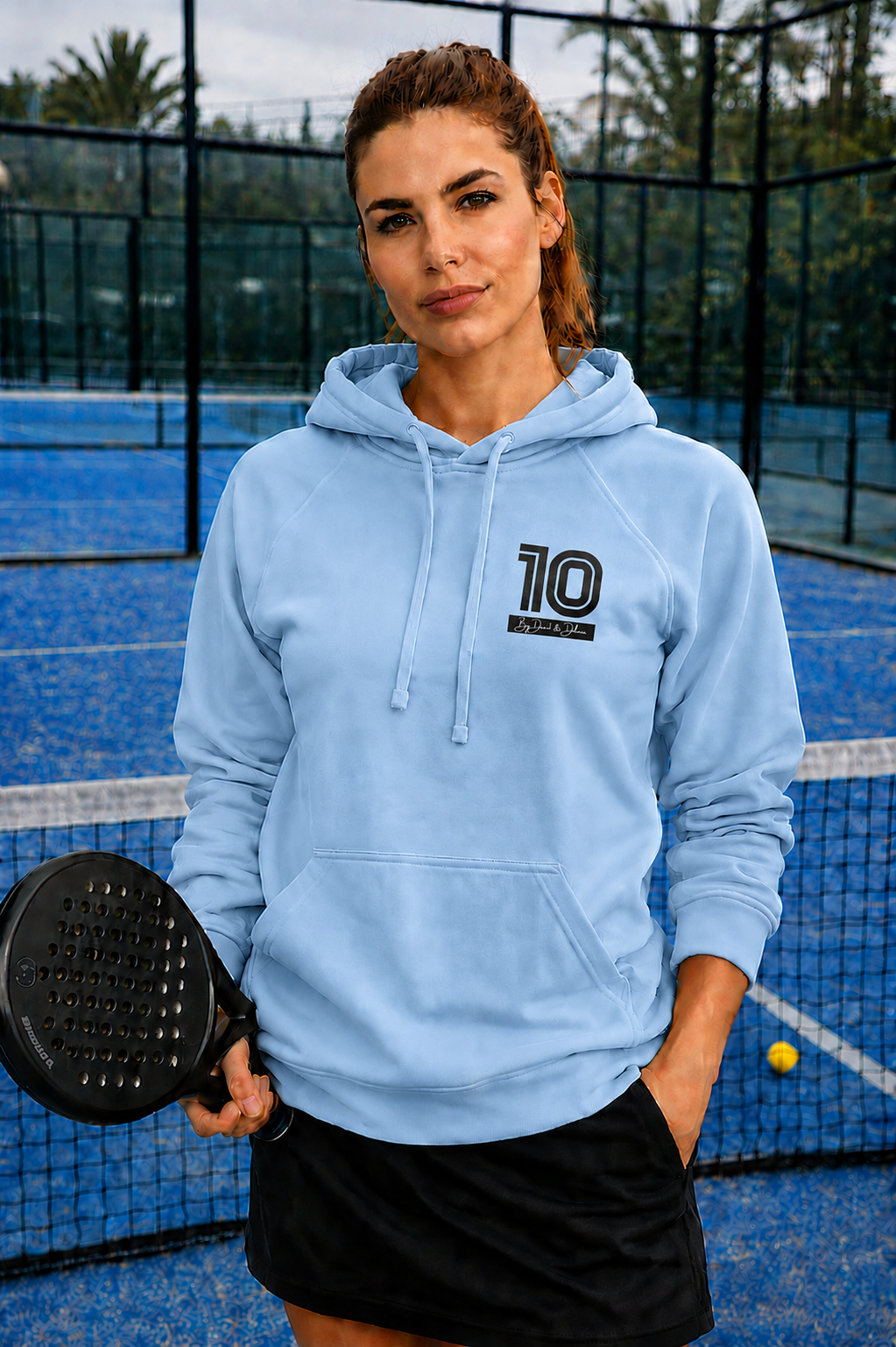 Padel Katoenen Hoodie Ladies - La Pista ( black label ) 10 by Dean and Deluca