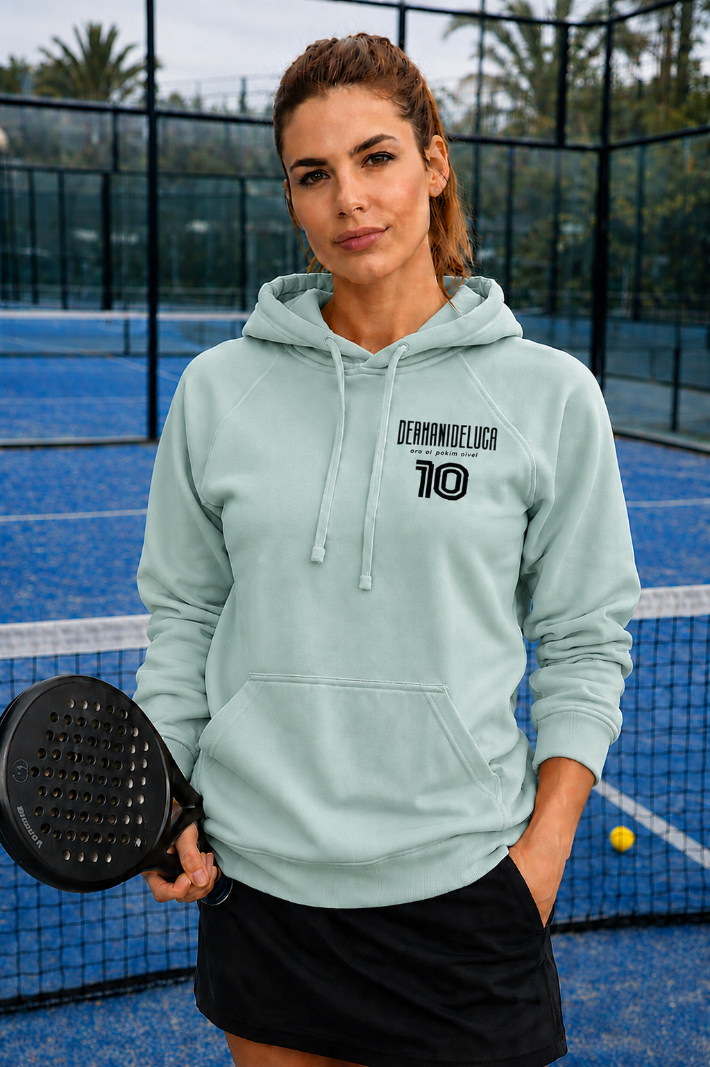 Padel Katoenen Hoodie Ladies - La Pista ( black label ) Be a Number Ten