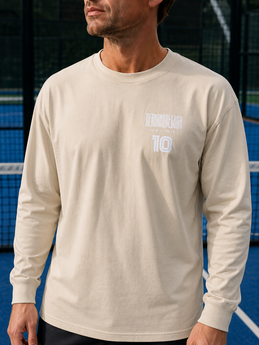 Padel Cotton Longsleeve Match Shirt - Pala ( white label )