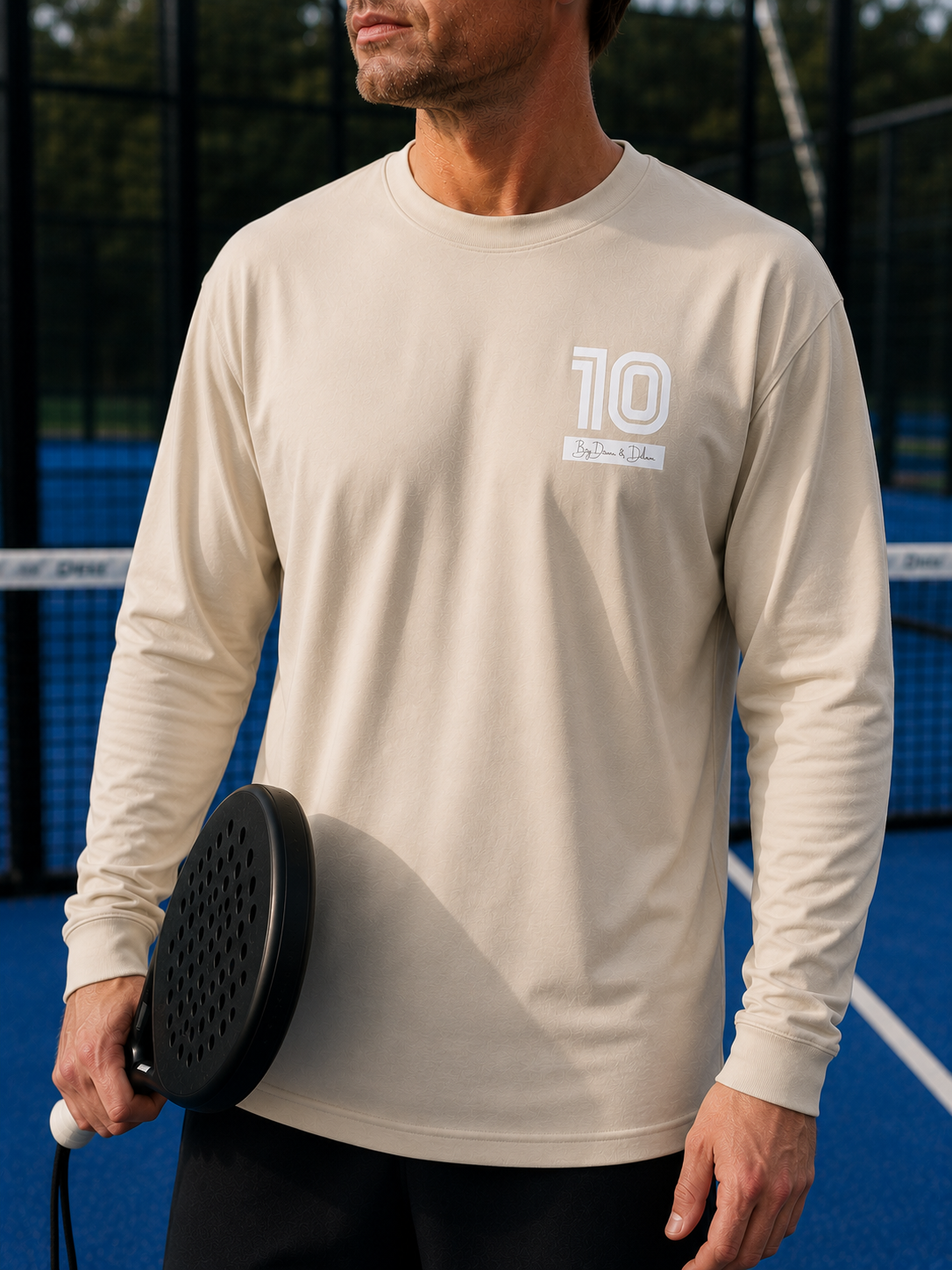 Padel Katoenen Longsleeve Wedstrijdshirt - Pala ( white label ) 10 by Dean and Deluca