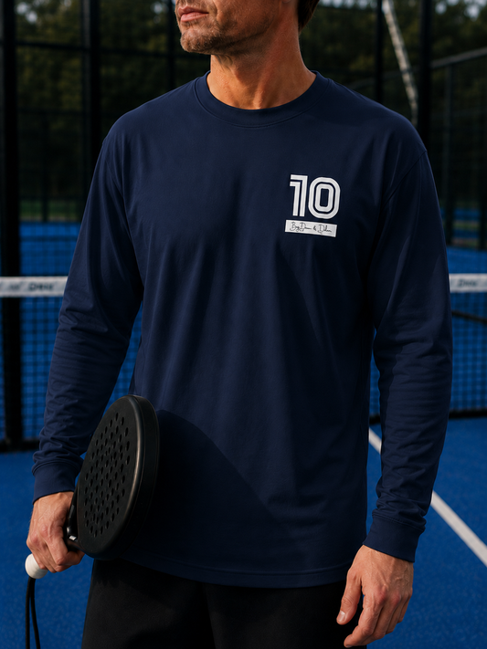 Padel Recycled Longsleeve Wedstrijdshirt - La Camiseta ( white label ) 10 by Dean and Deluca