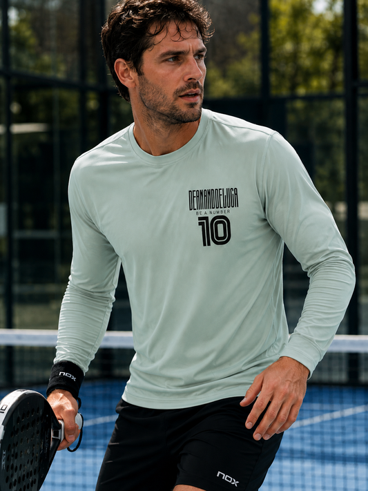 Padel Recycled Longsleeve Wedstrijdshirt - La Camiseta ( black label ) Be a Number Ten